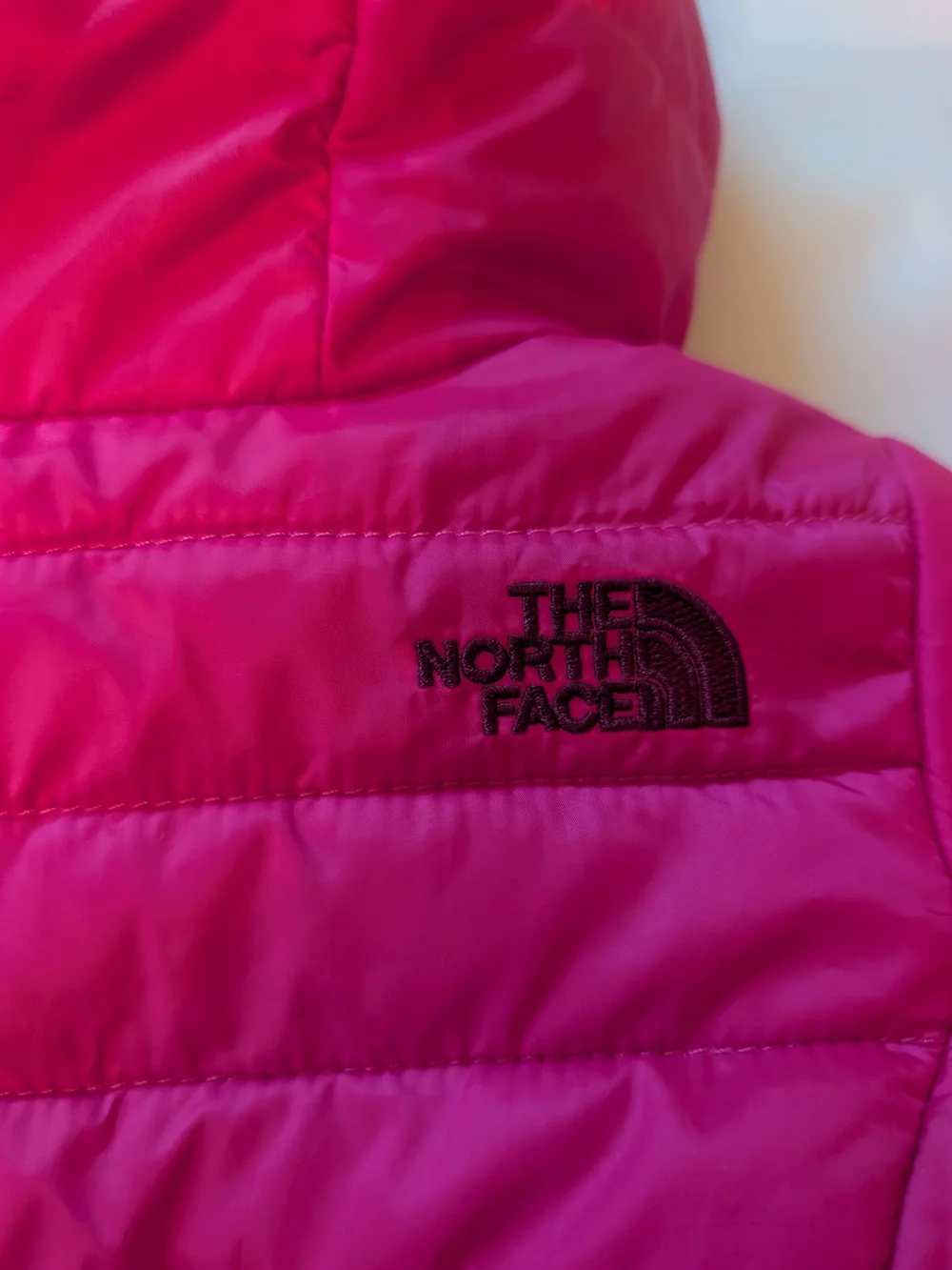 The North Face Kids' Pink Hooded Puffer Jacket Reversible 3-6 mos